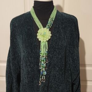 #20 Sweater NWOT Chenille Knit Cardigan 💚 Green: p2p: 29in length: 26in
